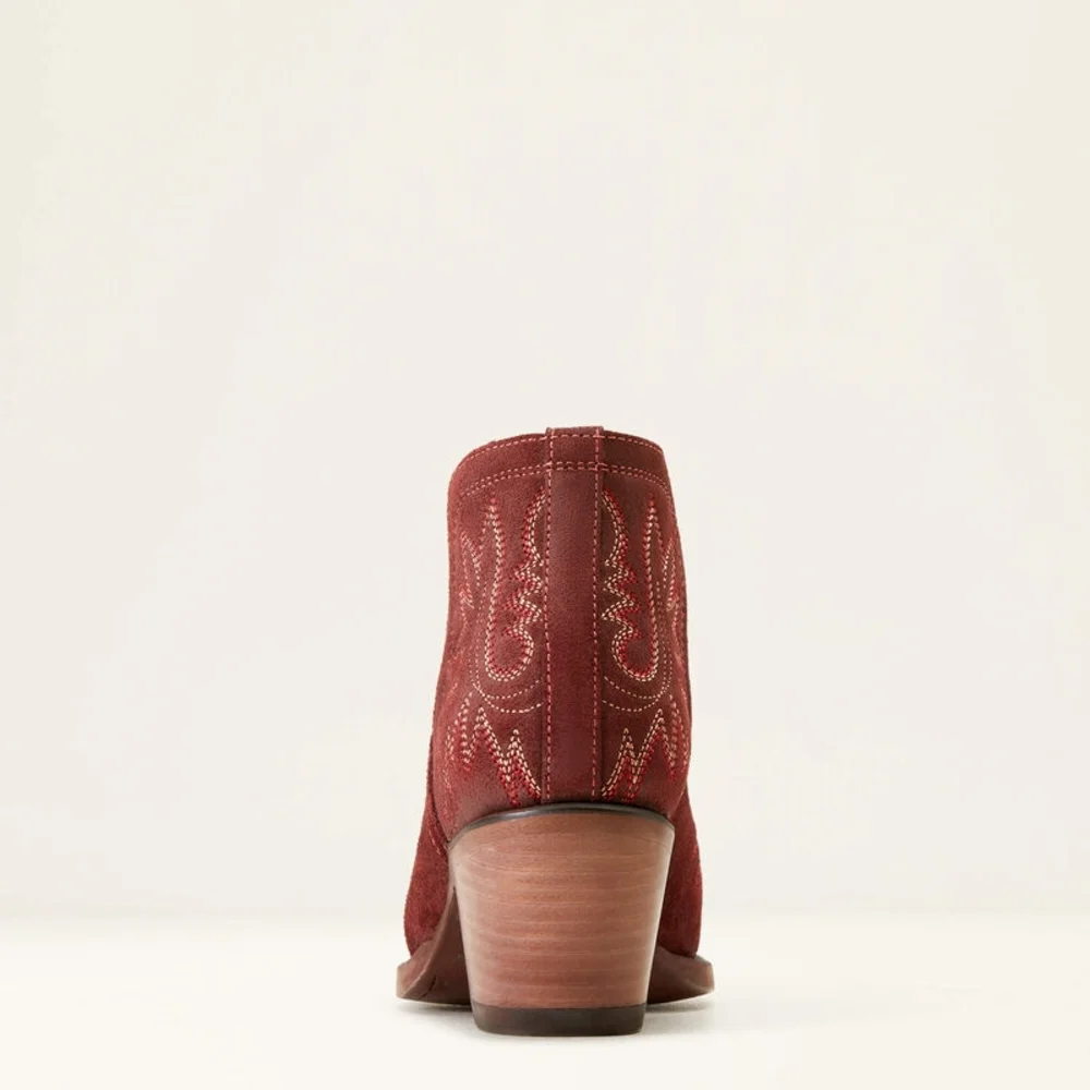 Ariat Dixon Merlot Suede Embroidered Ankle Boots NIB - Picture 8 of 11